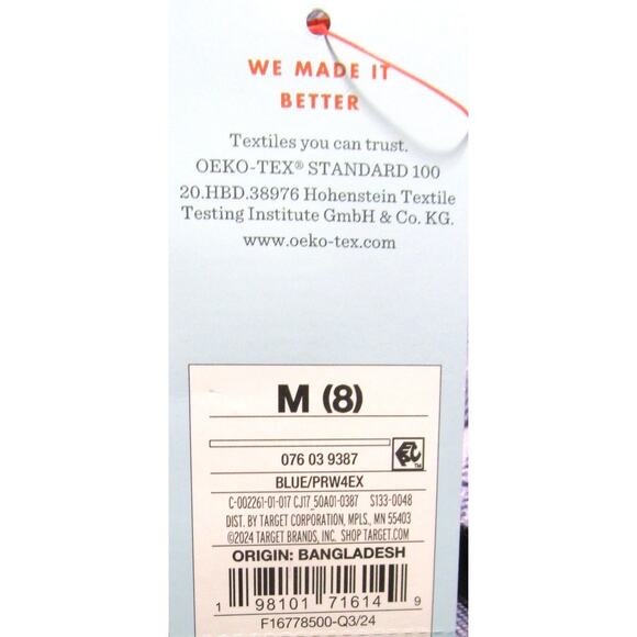 Cat & Jack Boy's Flannel Plaid Shirt Size Medium (8) Blue White Gray Cotton - Picture 5 of 6